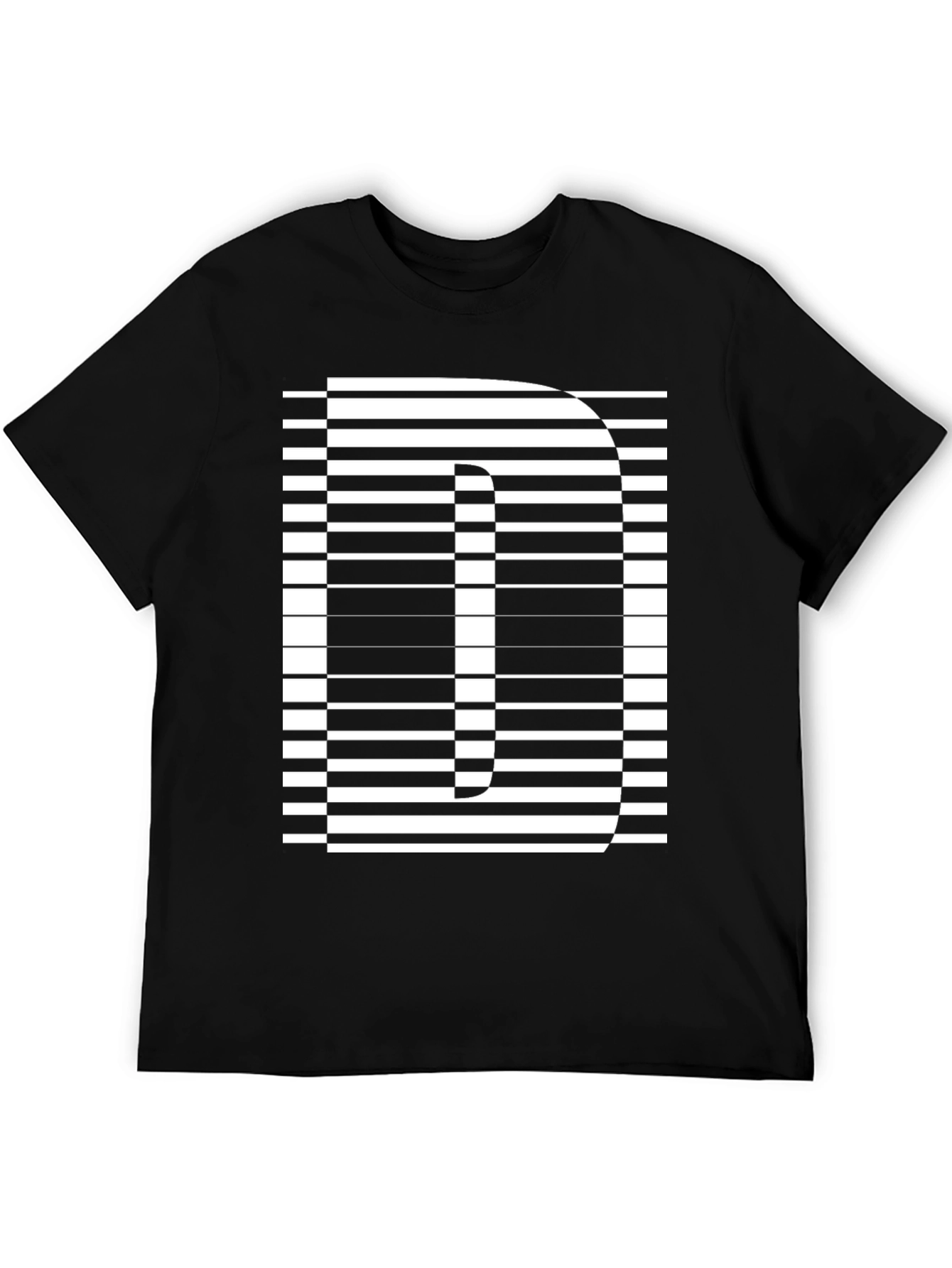 Optical Illusion Letter Graphic Tee