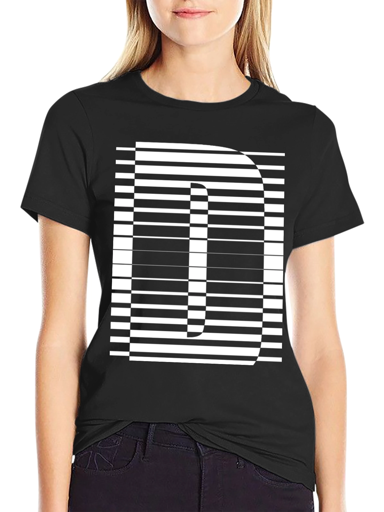 Optical Illusion Letter Graphic Tee