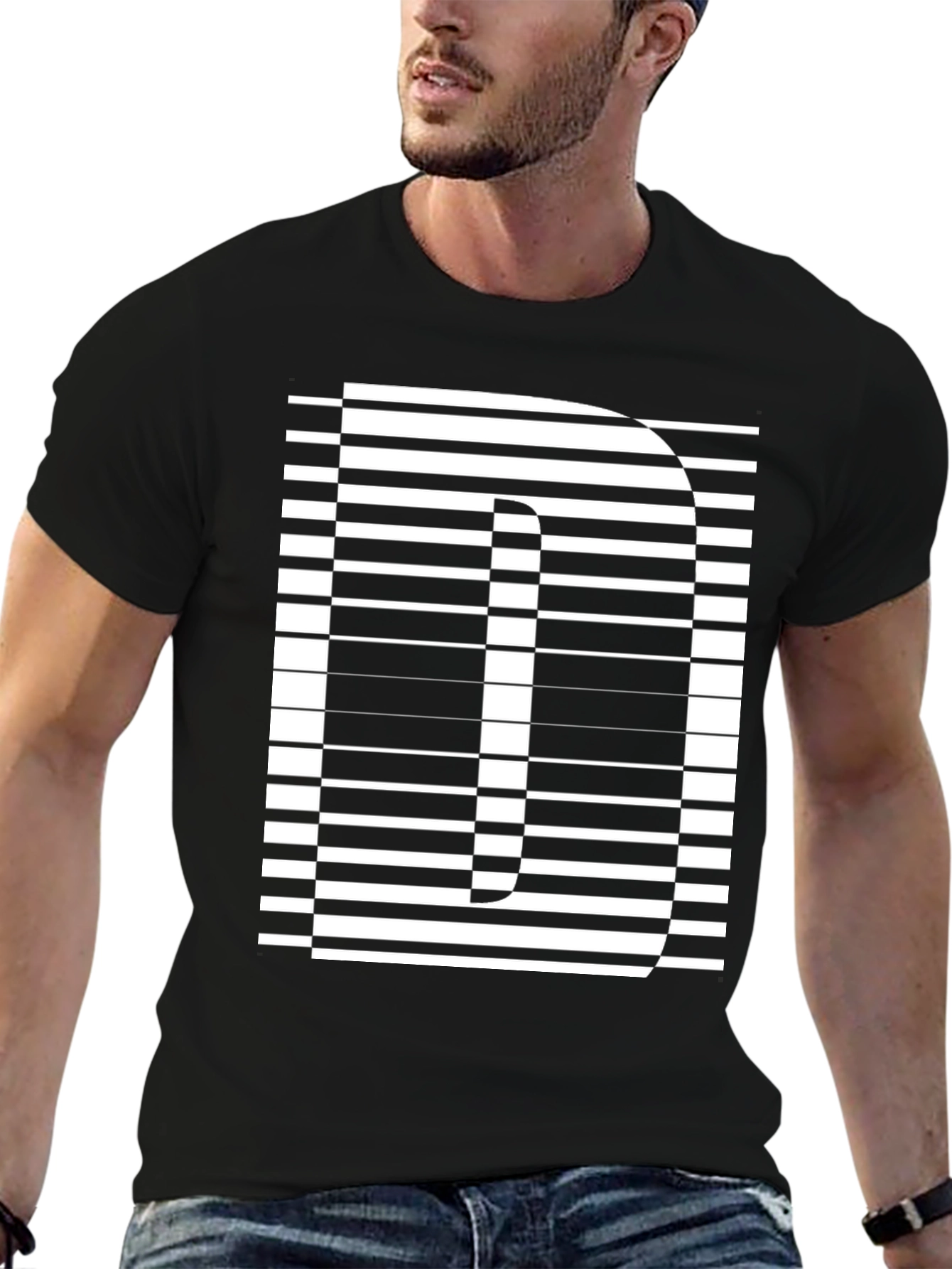 Optical Illusion Letter Graphic Tee