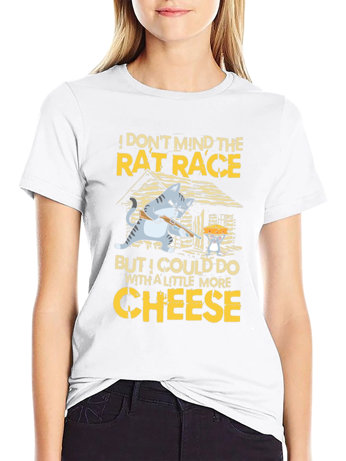 Funny Rat Race & Cheese Graphic Tee