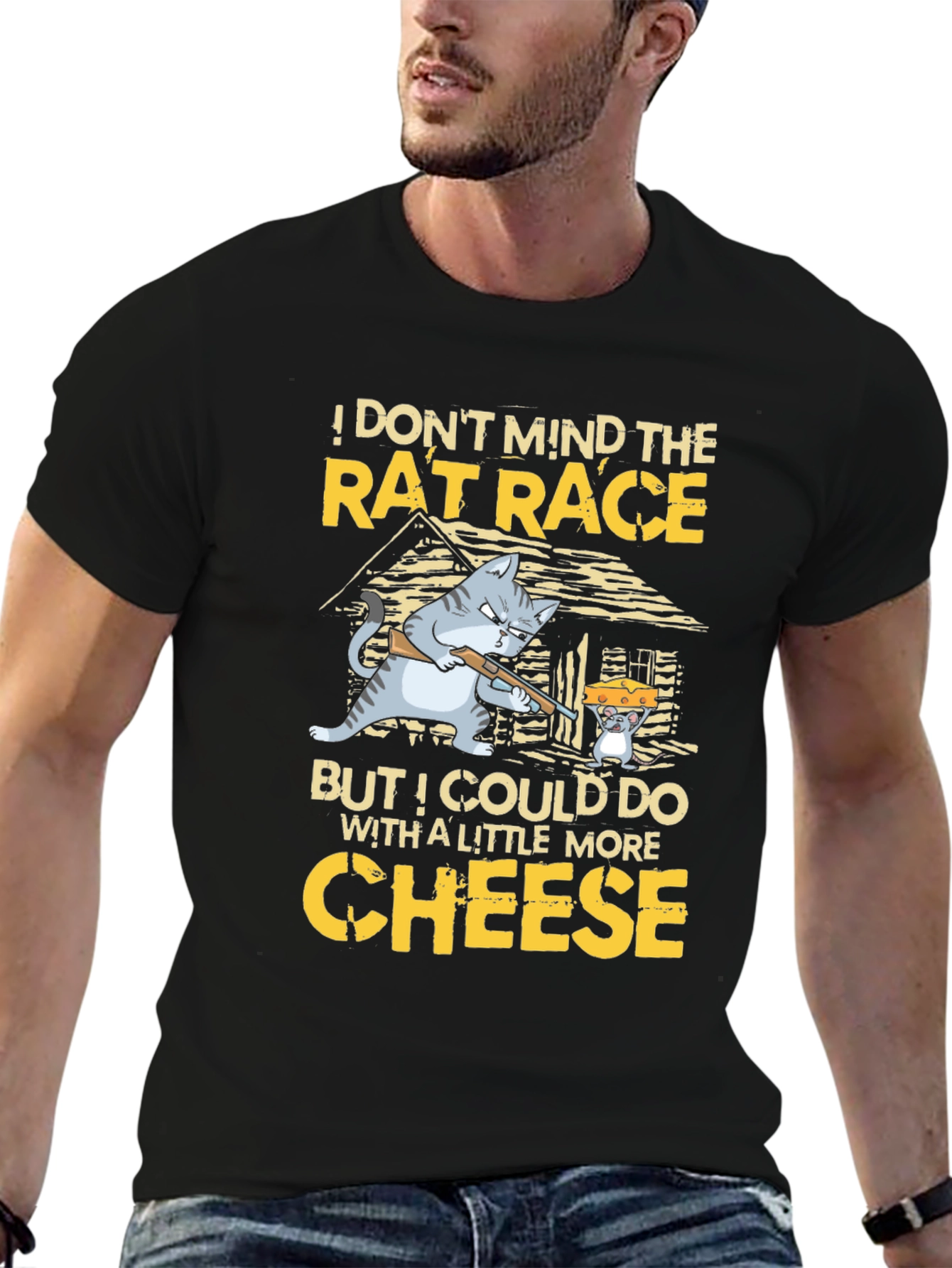 Funny Rat Race & Cheese Graphic Tee