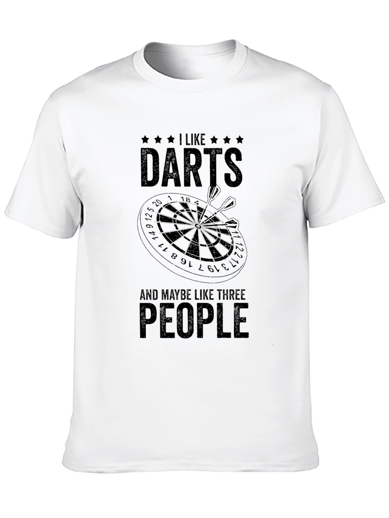 I Like Darts & Maybe Three People Black T-Shirt