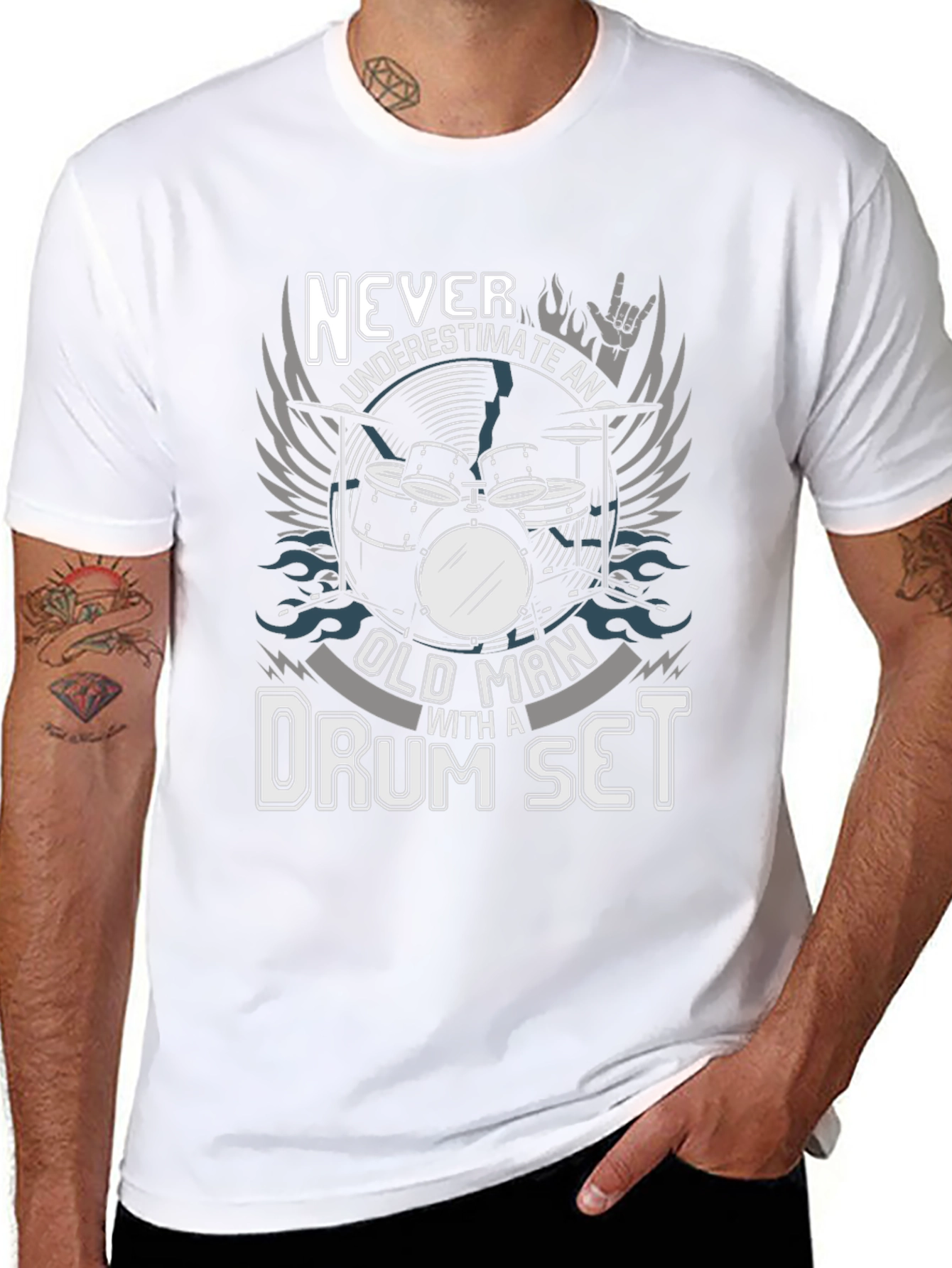 Old Man Drum Set T-Shirt