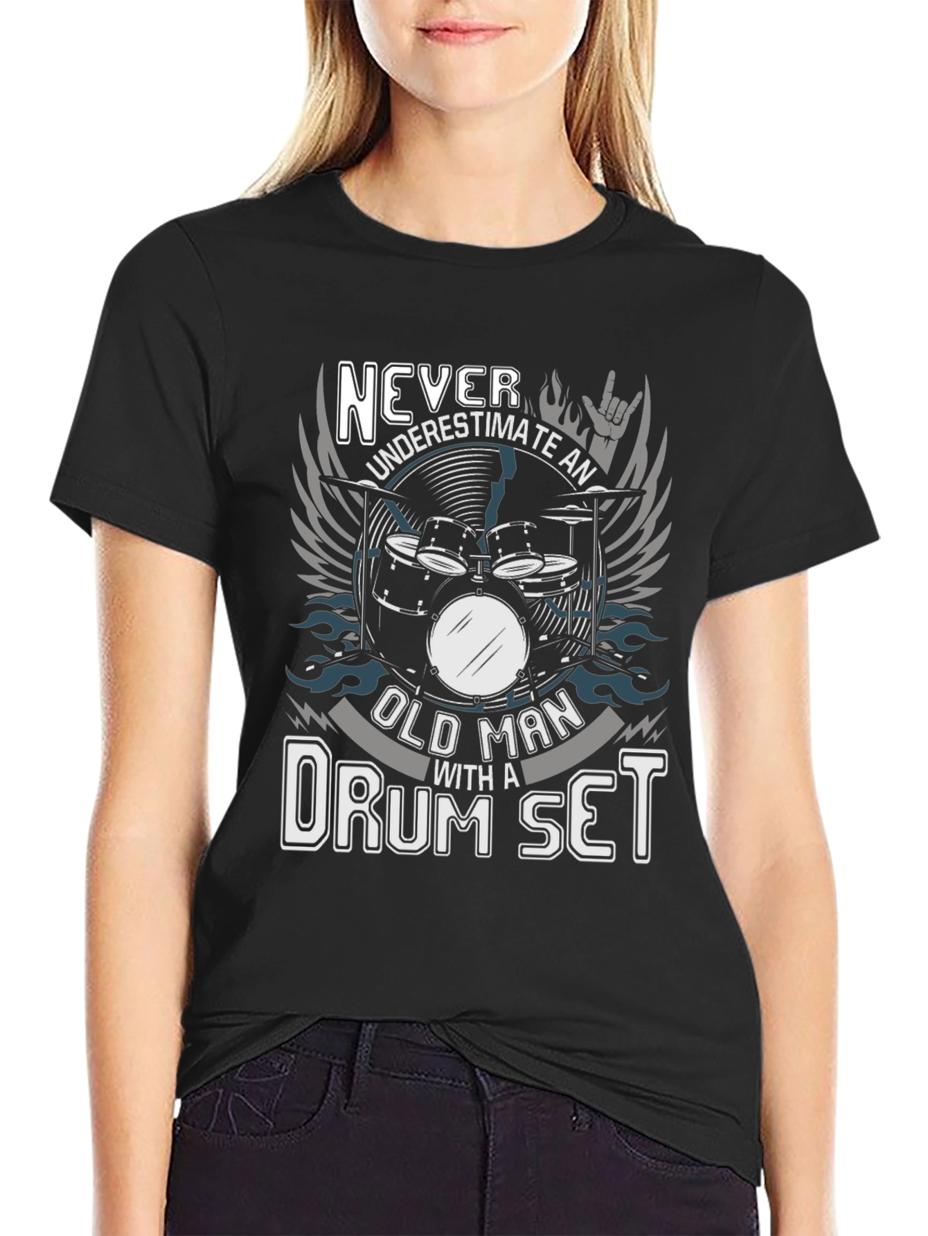 Old Man Drum Set T-Shirt