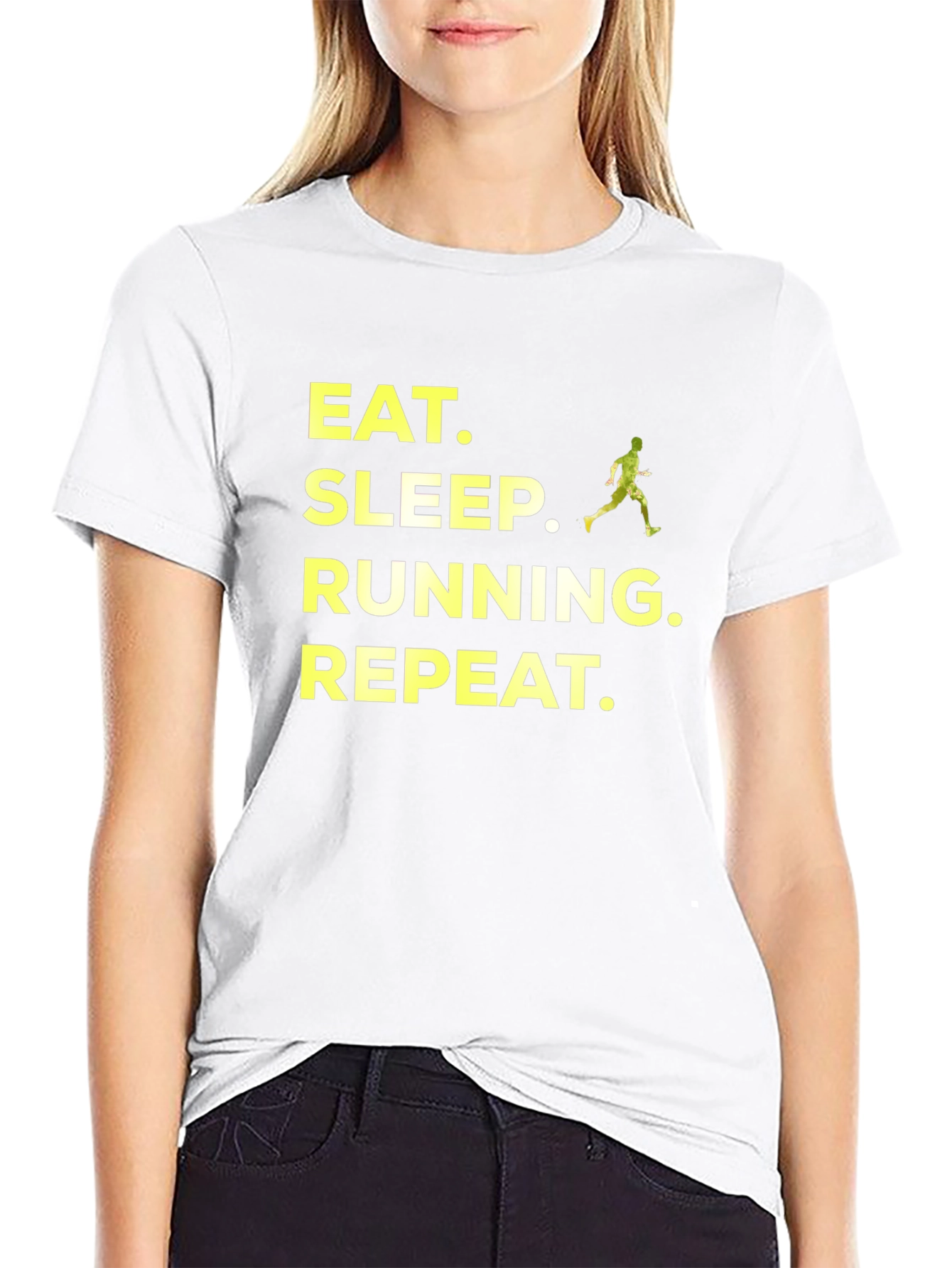 Eat Sleep Running Repeat Black T-Shirt