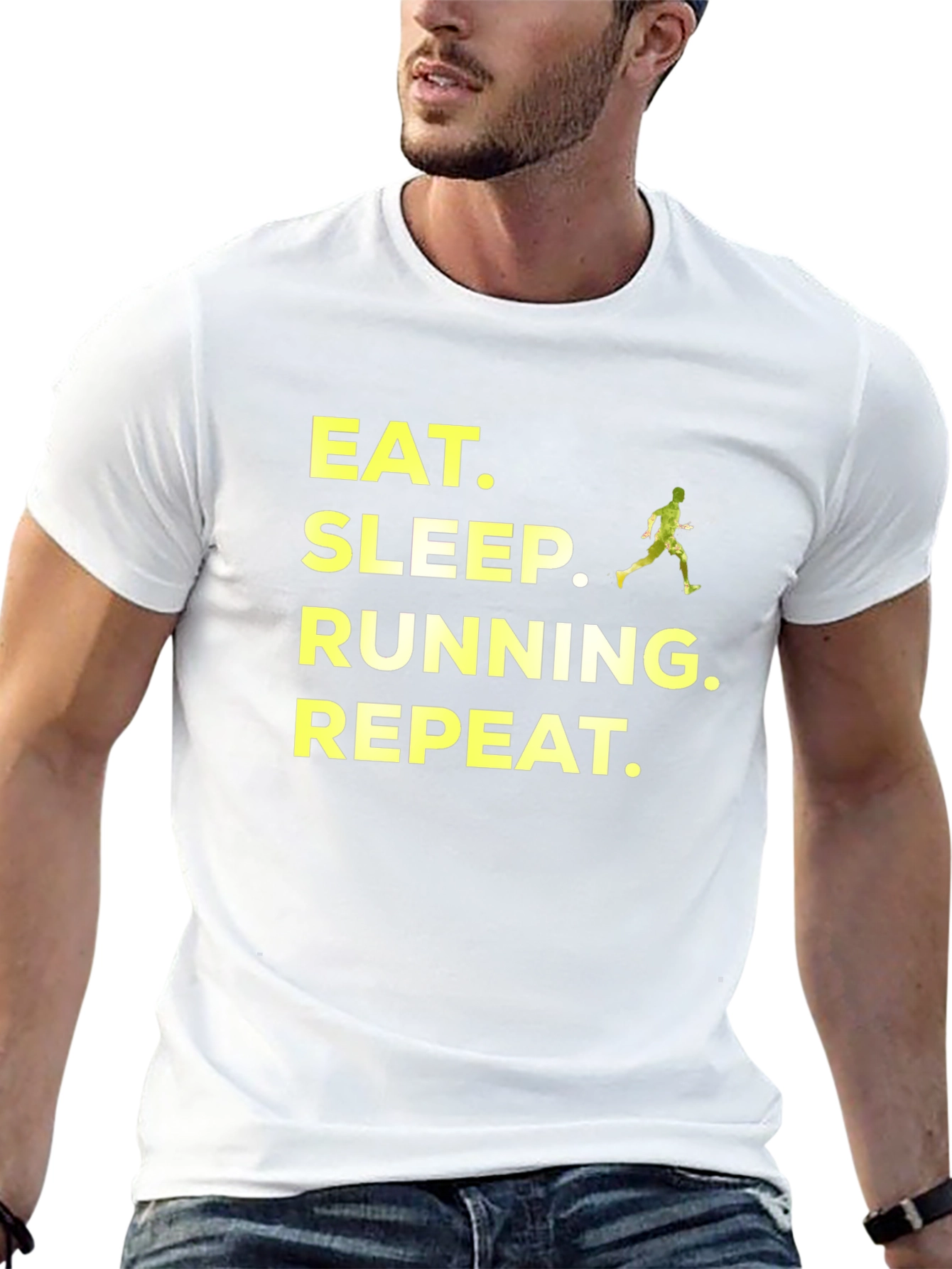 Eat Sleep Running Repeat Black T-Shirt