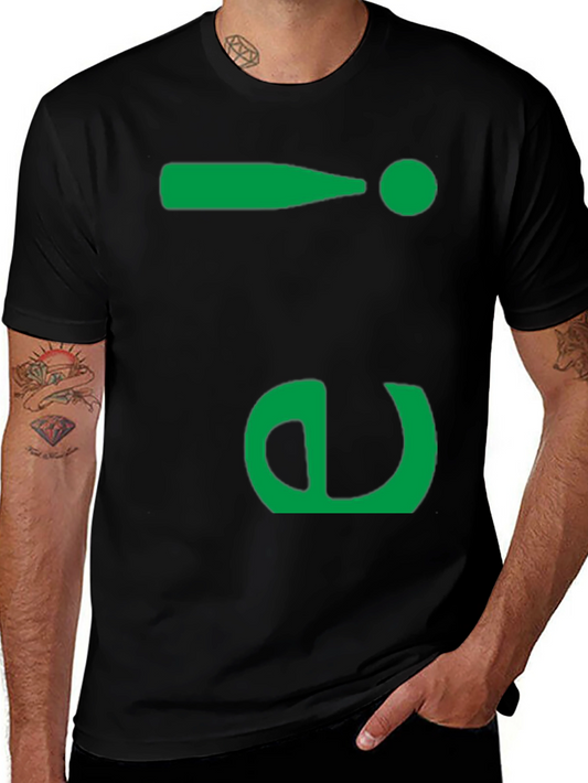Fun Green Symbol Black T-Shirt