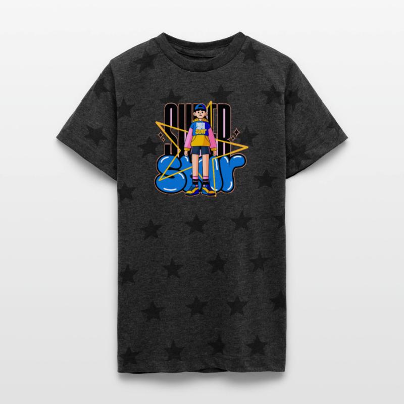 Colorful Super Star Kid Bold Hoodie Character Art