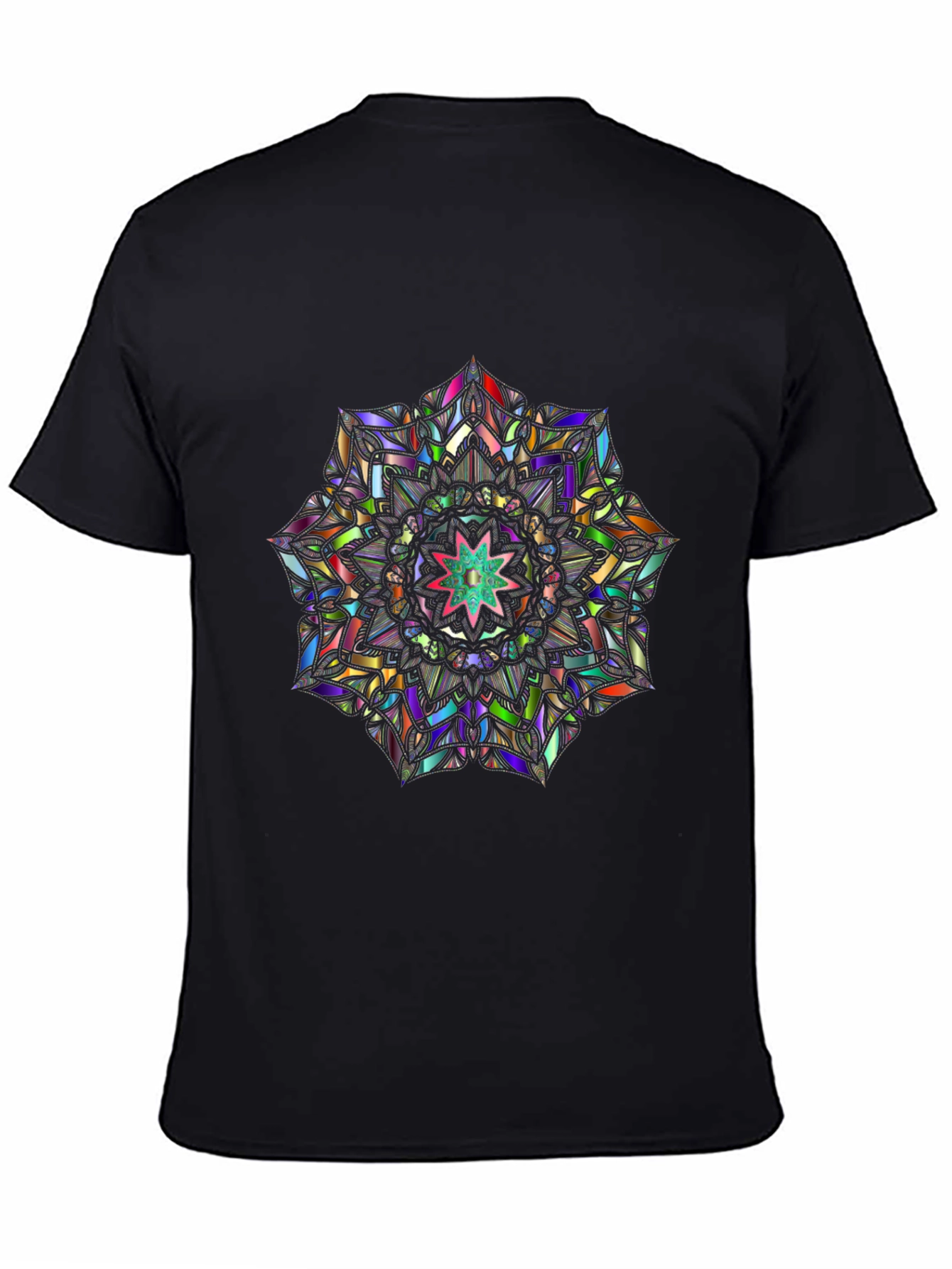 Kaleidoscope Mandala Graphic Tee - Mens Black T-Shirt