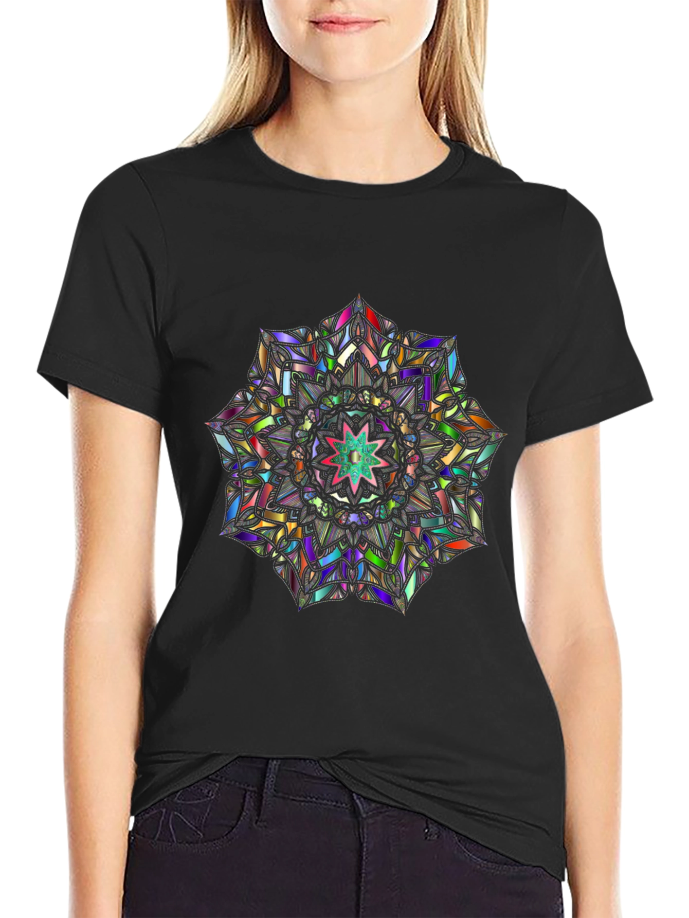 Kaleidoscope Mandala Graphic Tee - Mens Black T-Shirt