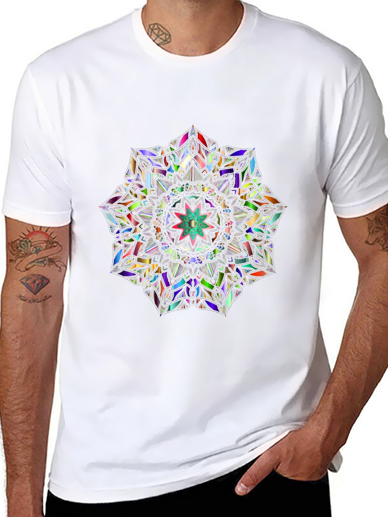 Kaleidoscope Mandala Graphic Tee - Mens Black T-Shirt