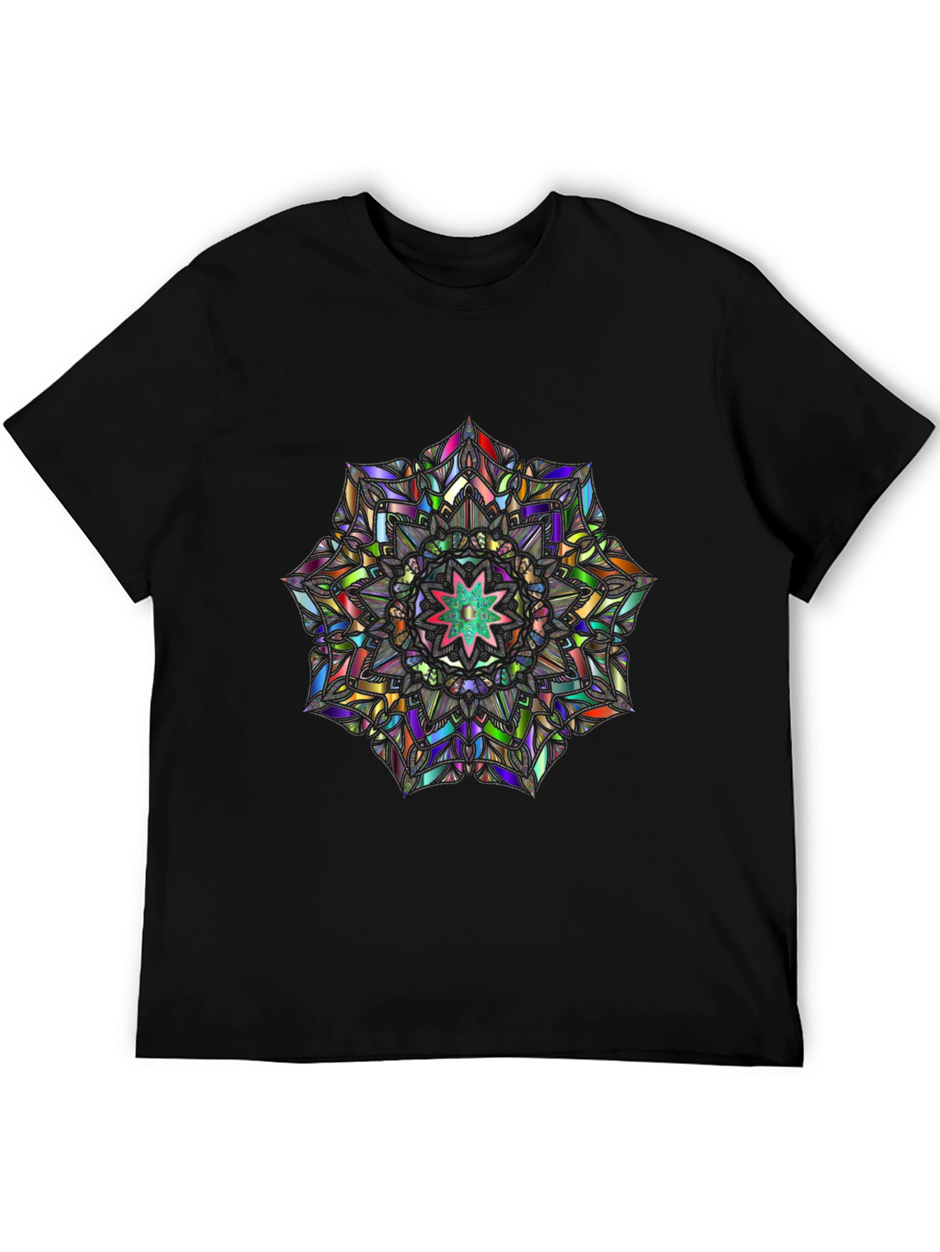 Kaleidoscope Mandala Graphic Tee - Mens Black T-Shirt