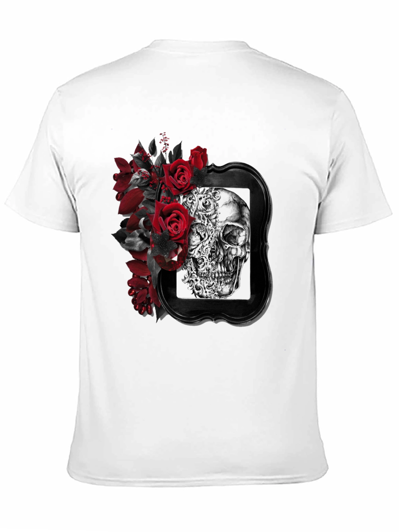 Skull & Roses Graphic Print Mens T-Shirt