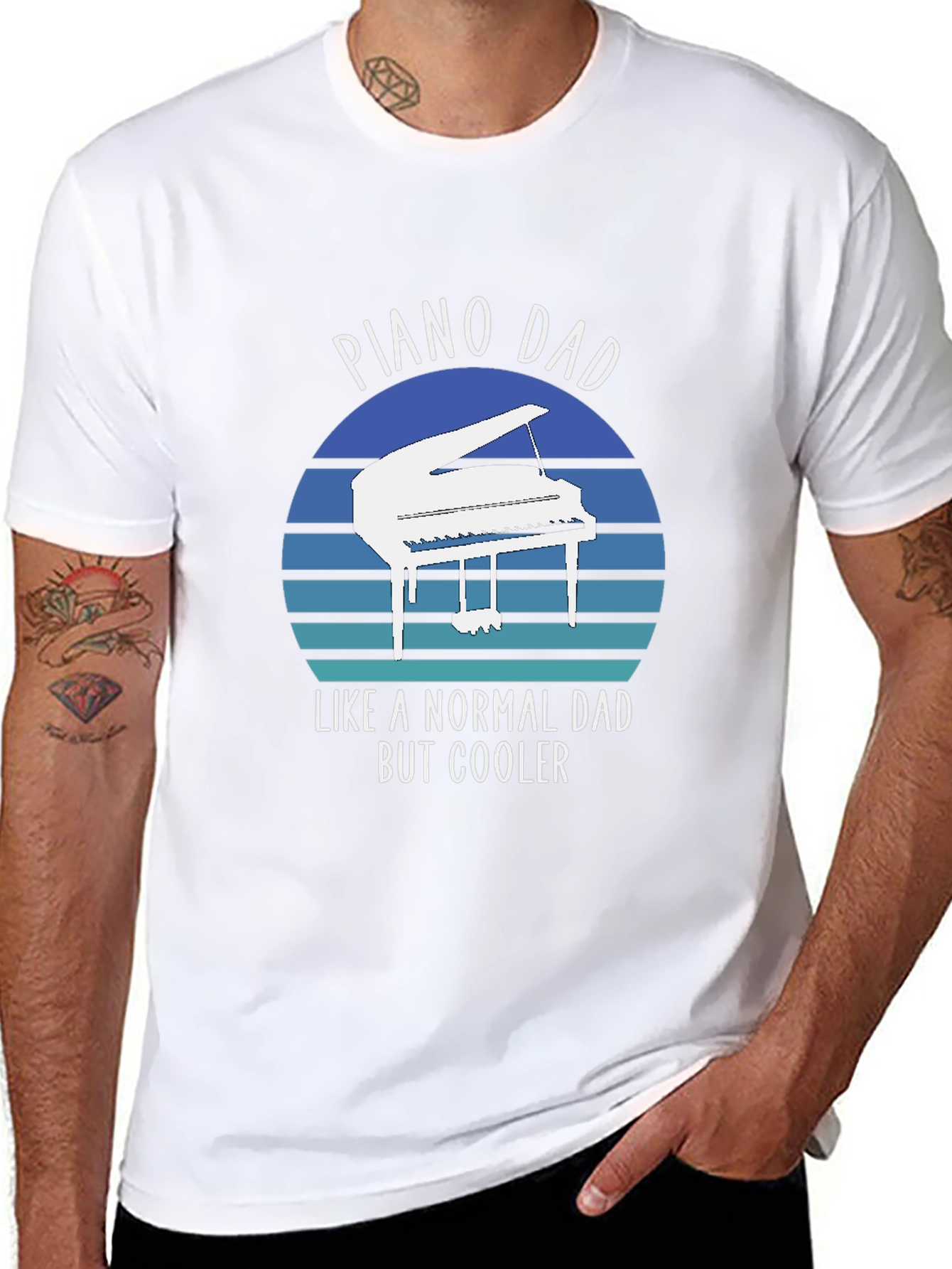 Piano Dad T-Shirt - Cool Dad Tee