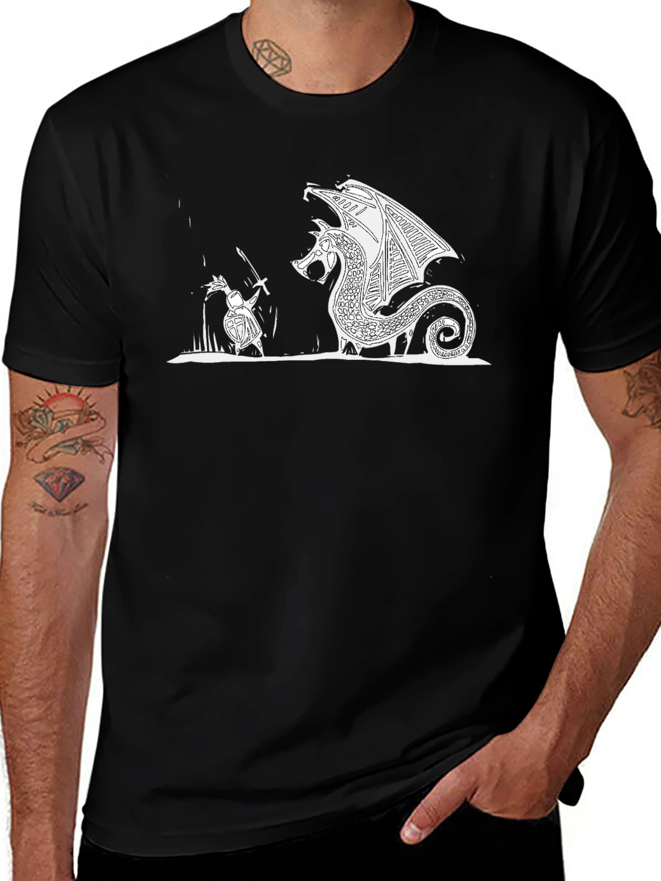 Dragon Slayer Black T-Shirt - Epic Graphic Tee