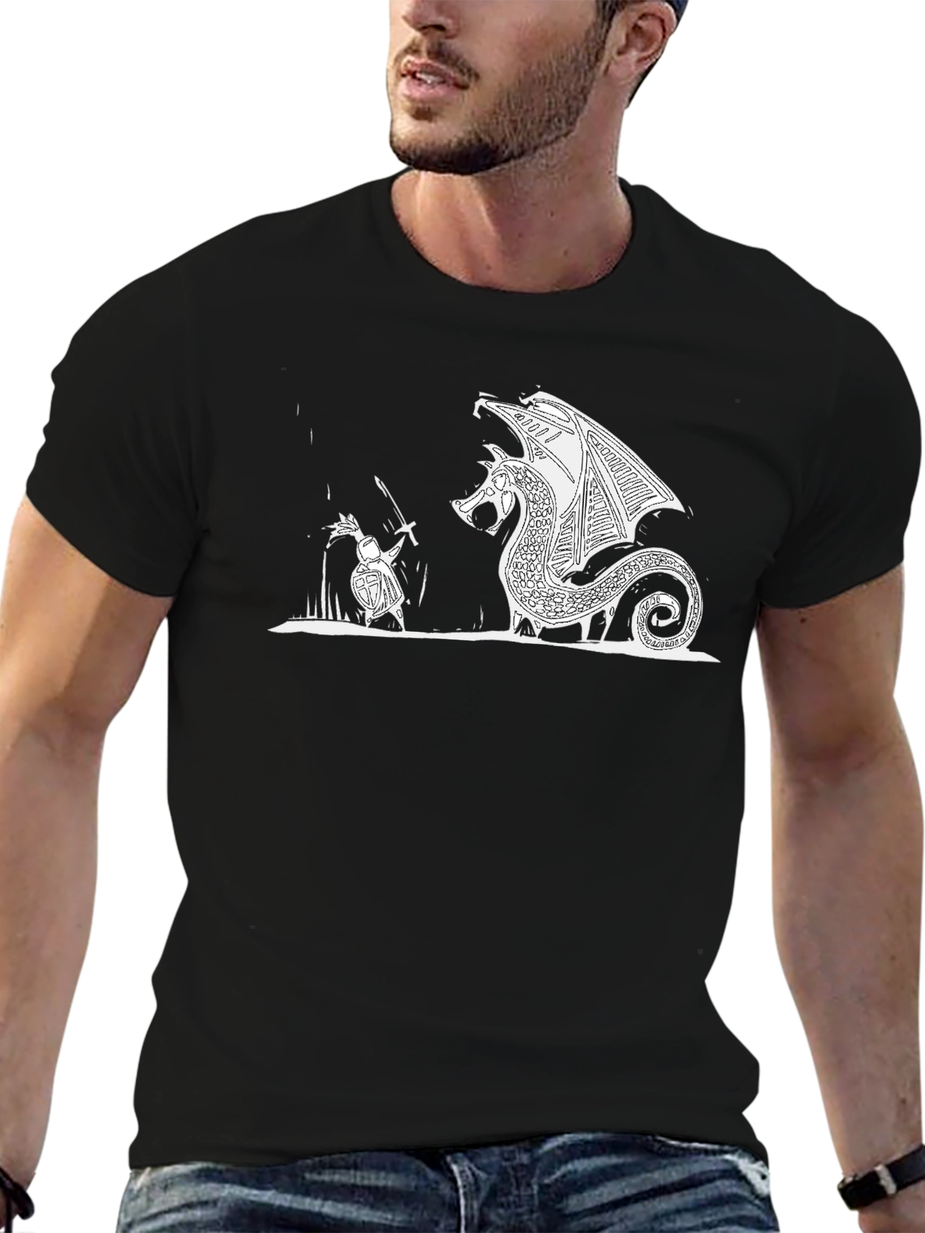 Dragon Slayer Black T-Shirt - Epic Graphic Tee