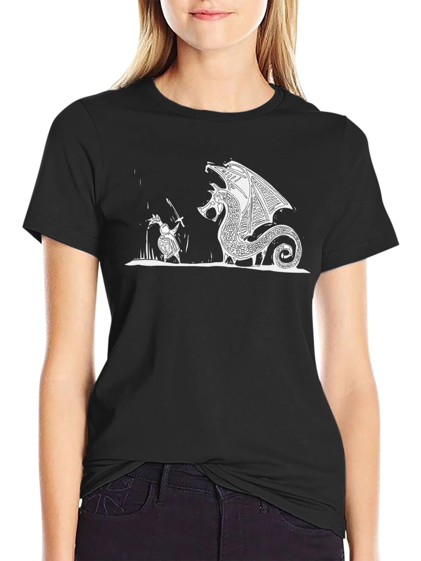 Dragon Slayer Black T-Shirt - Epic Graphic Tee