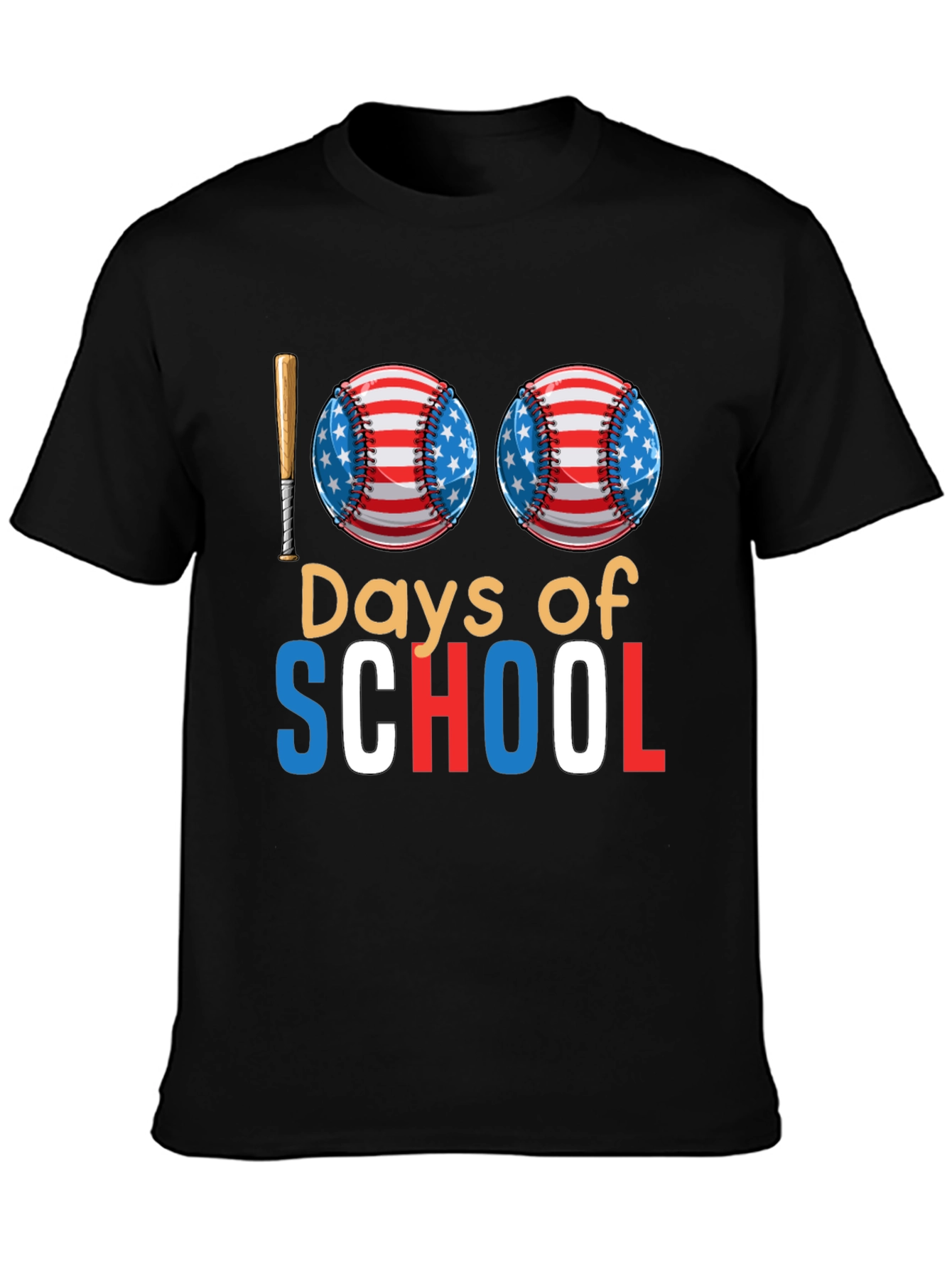 100 Days of School Baseball T-Shirt