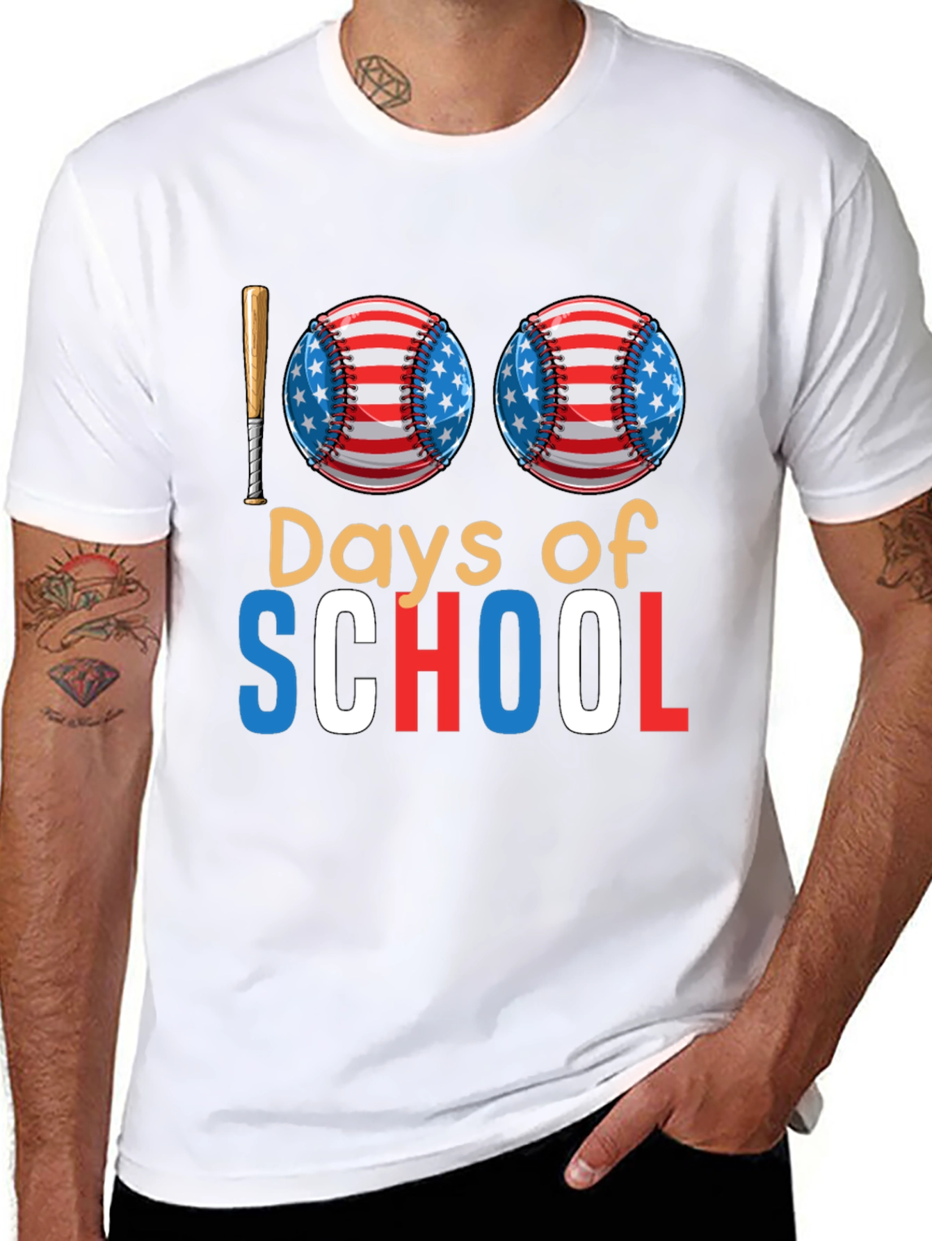 100 Days of School Baseball T-Shirt