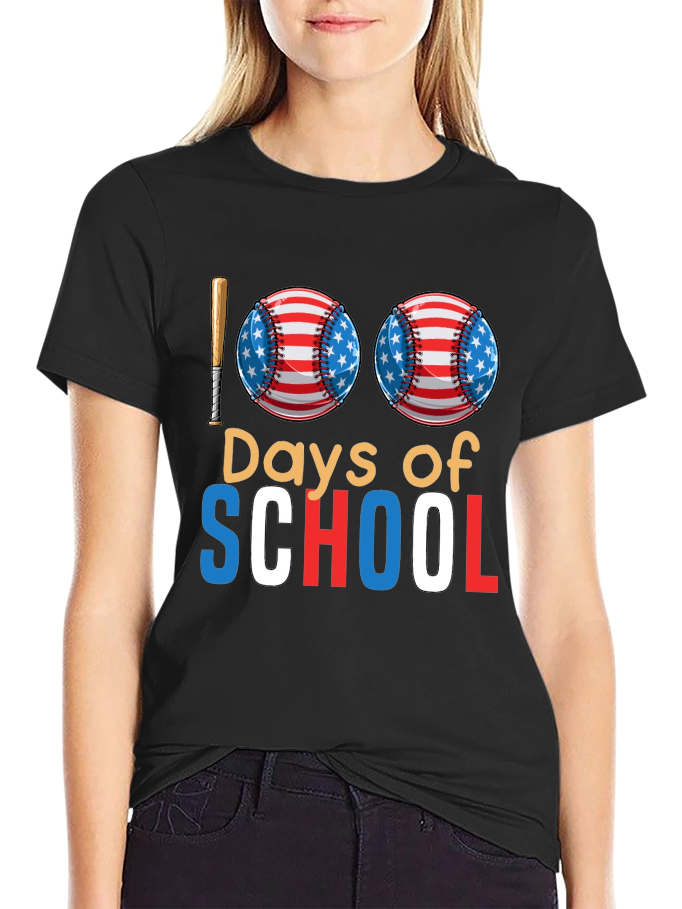 100 Days of School Baseball T-Shirt