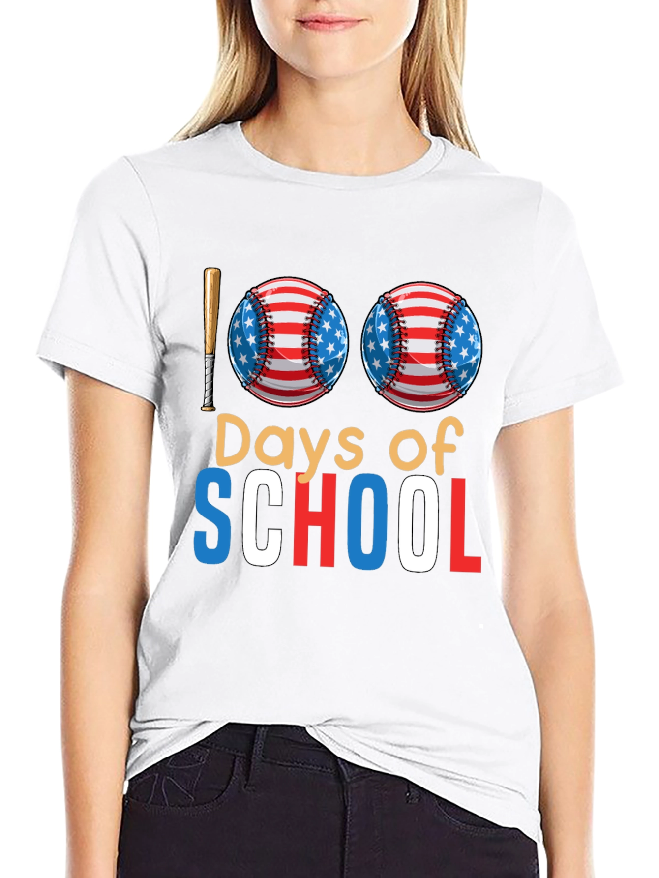 100 Days of School Baseball T-Shirt