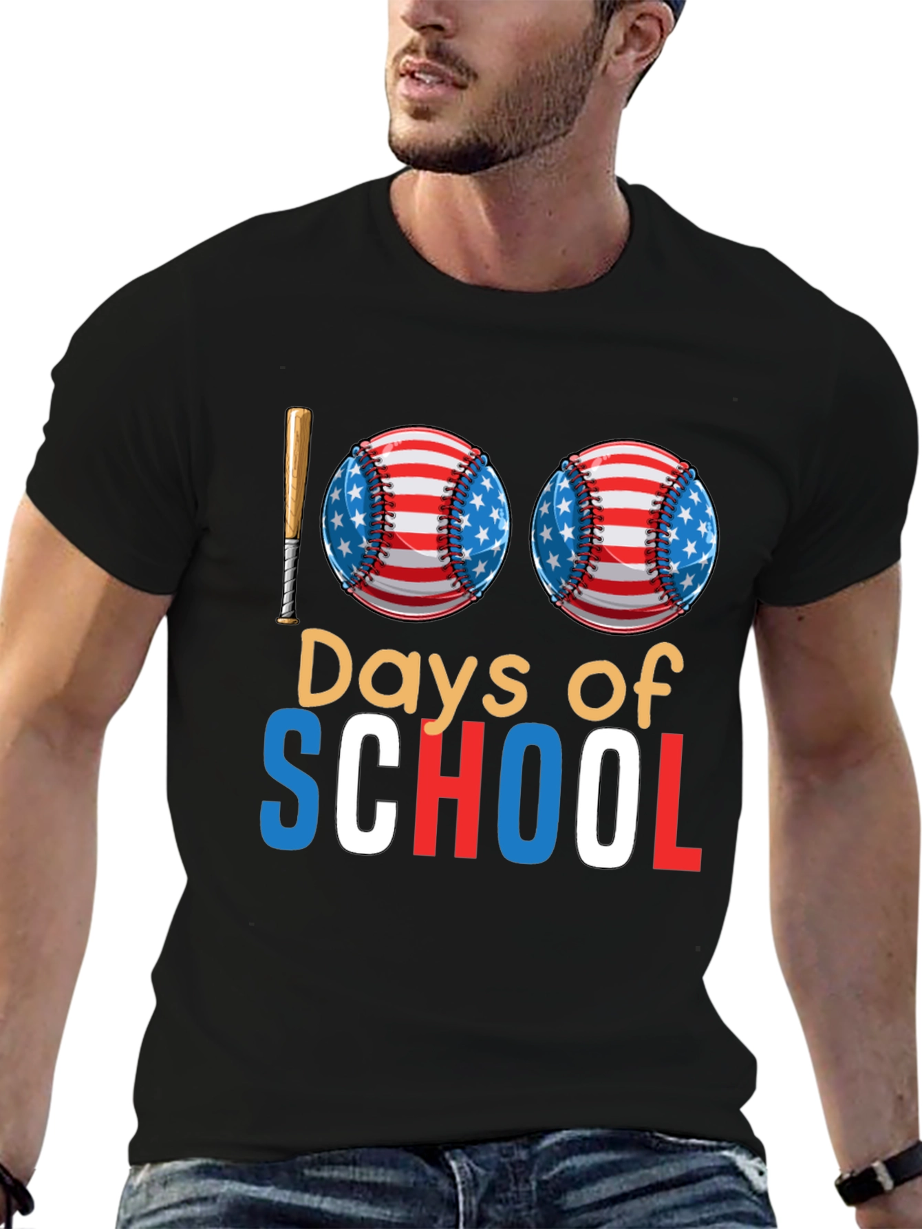 100 Days of School Baseball T-Shirt