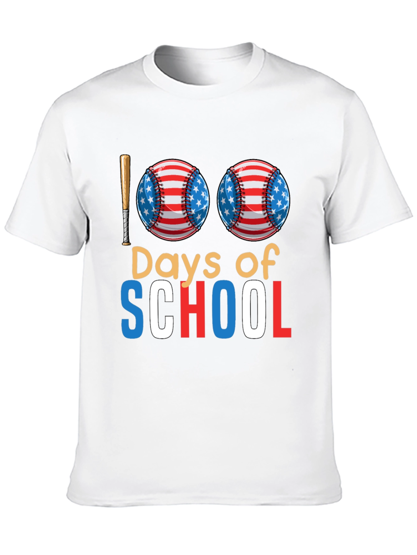 100 Days of School Baseball T-Shirt