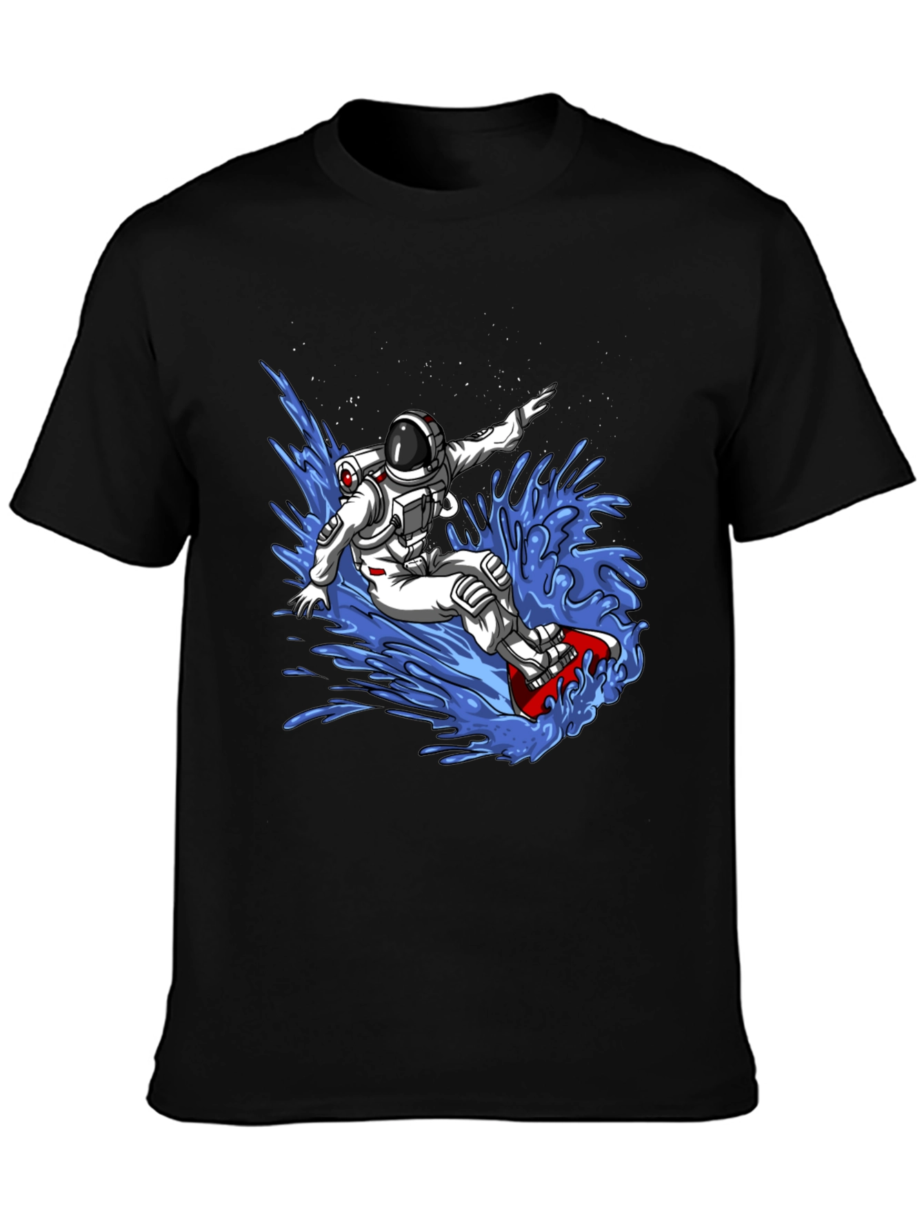 Astronaut Surfing T-Shirt - Space Waves Design
