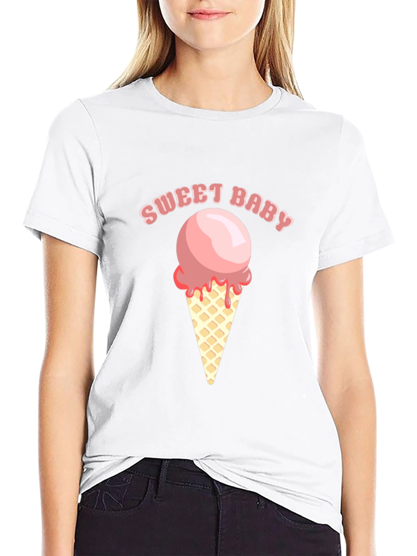 Sweet Baby Ice Cream Graphic Tee - Soft Cotton