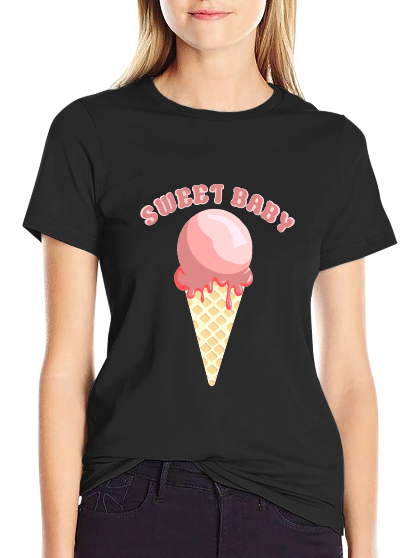 Sweet Baby Ice Cream Graphic Tee - Soft Cotton