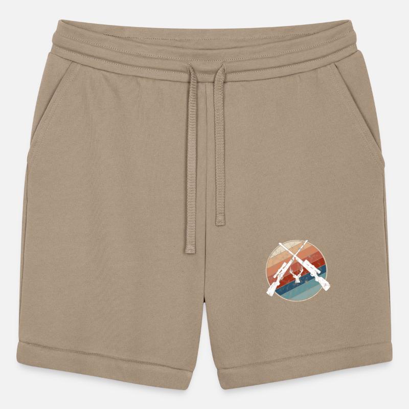 Crossed Rifles and Stag in Retro Style