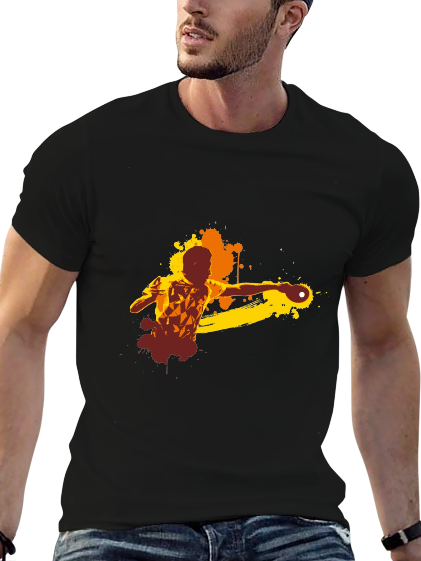 Ping Pong Graphic Tee - Sporty Black T-Shirt