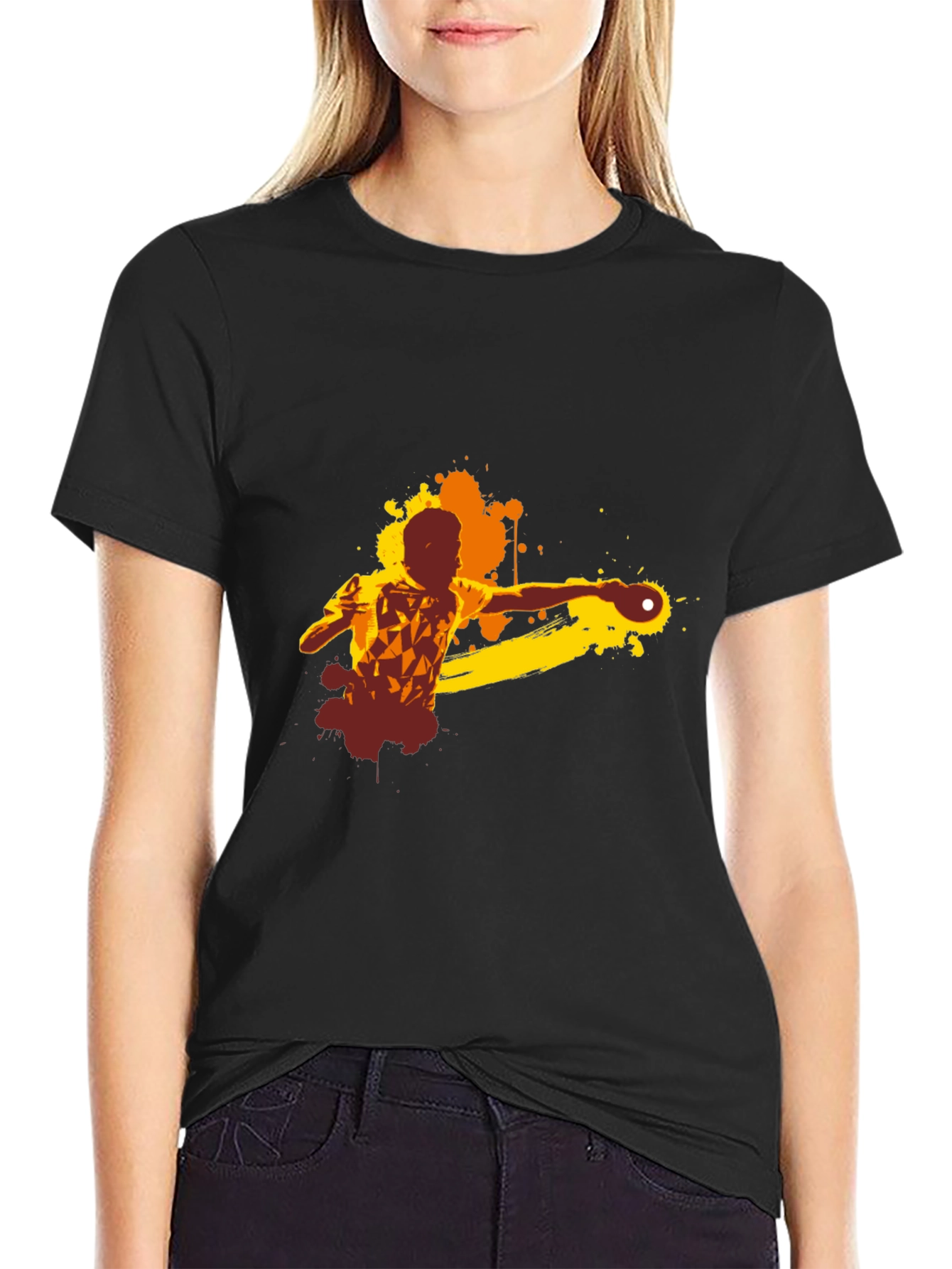 Ping Pong Graphic Tee - Sporty Black T-Shirt