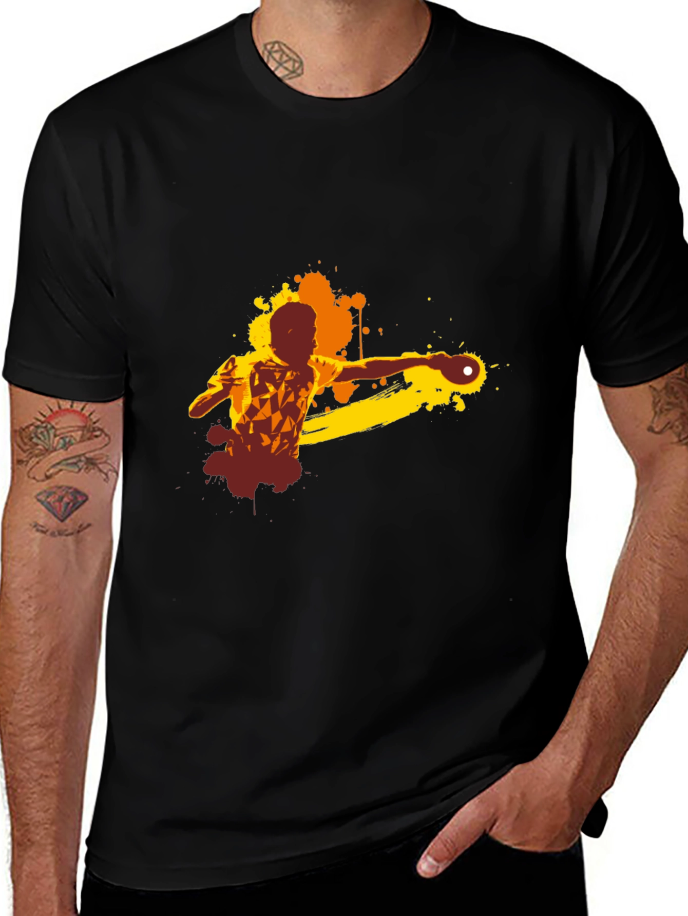 Ping Pong Graphic Tee - Sporty Black T-Shirt