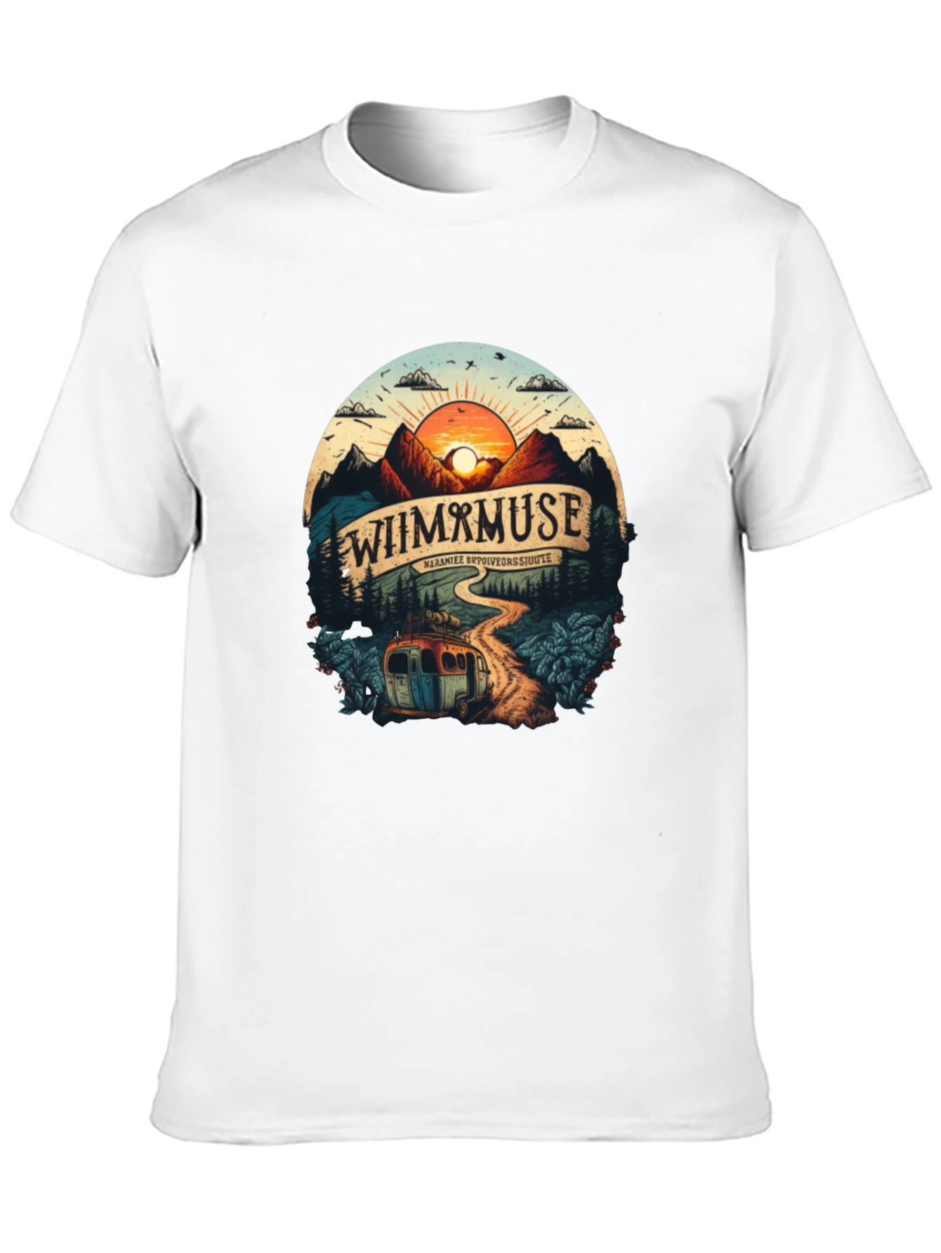 Wiimxmuse Adventure Tee - Mountain Sunset Design