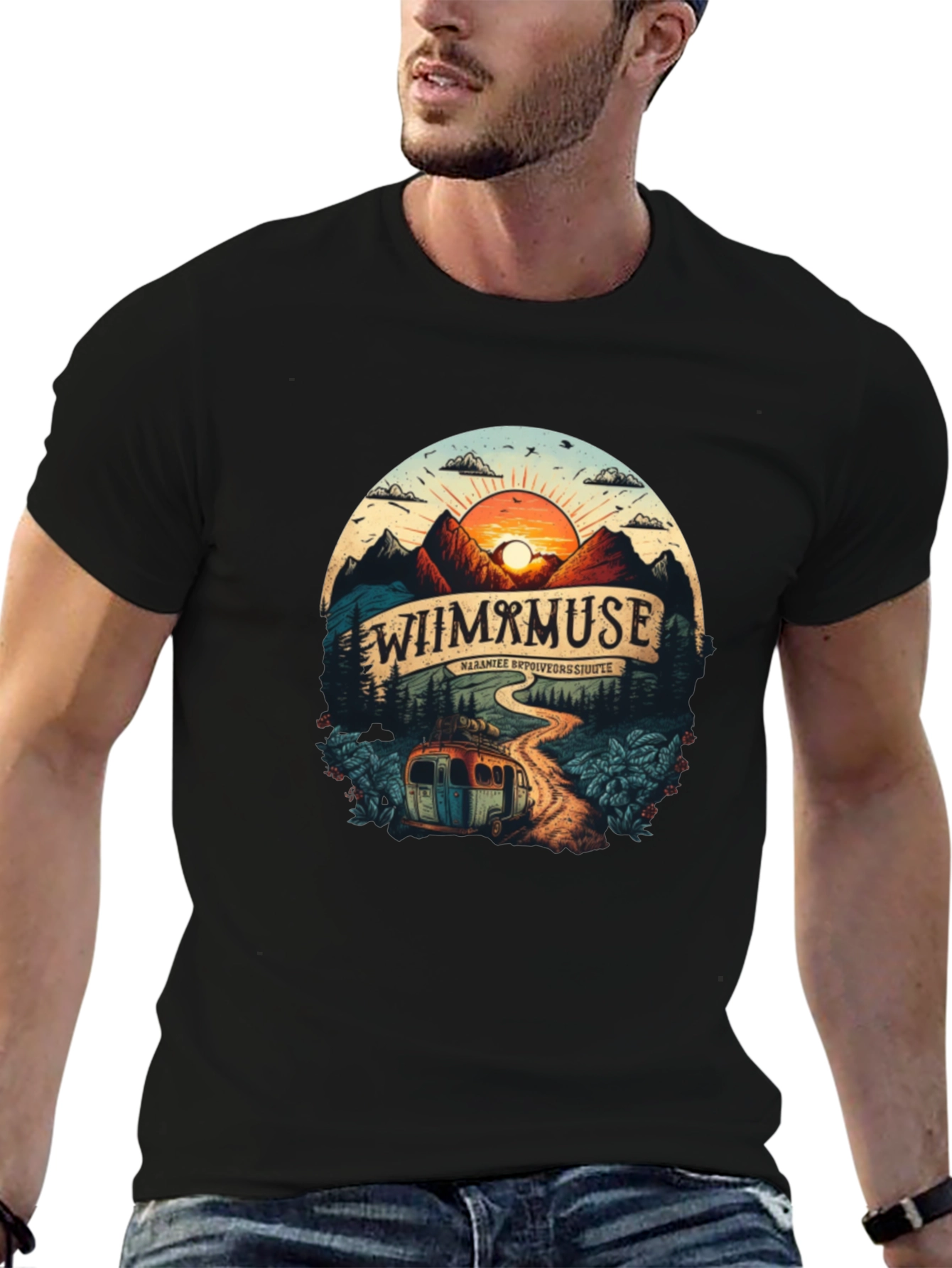 Wiimxmuse Adventure Tee - Mountain Sunset Design