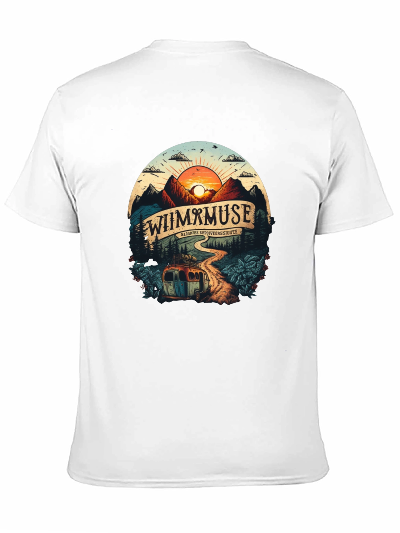 Wiimxmuse Adventure Tee - Mountain Sunset Design