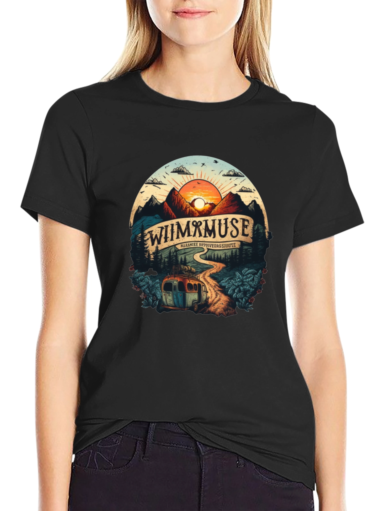 Wiimxmuse Adventure Tee - Mountain Sunset Design