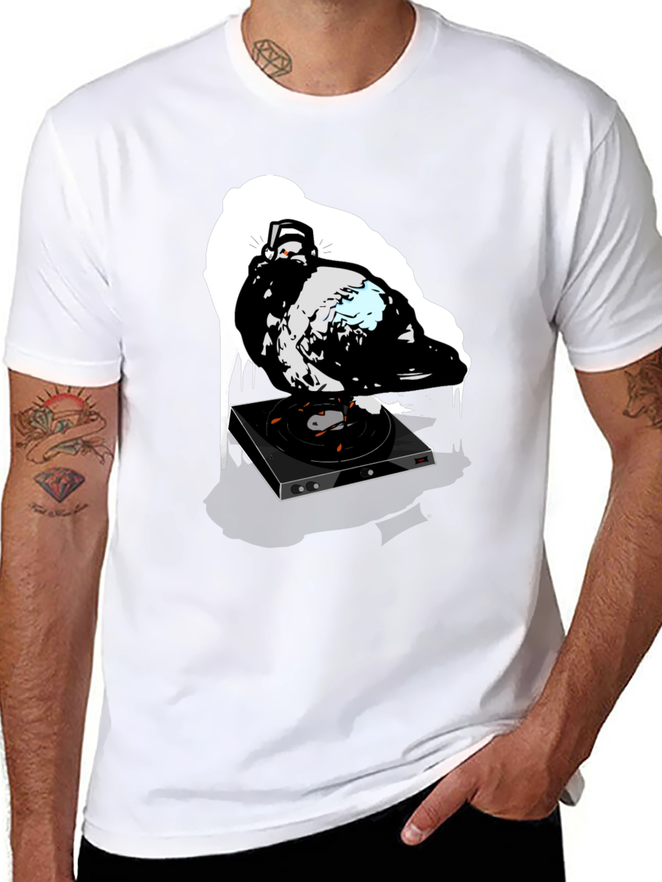 DJ Pigeon Graphic T-Shirt