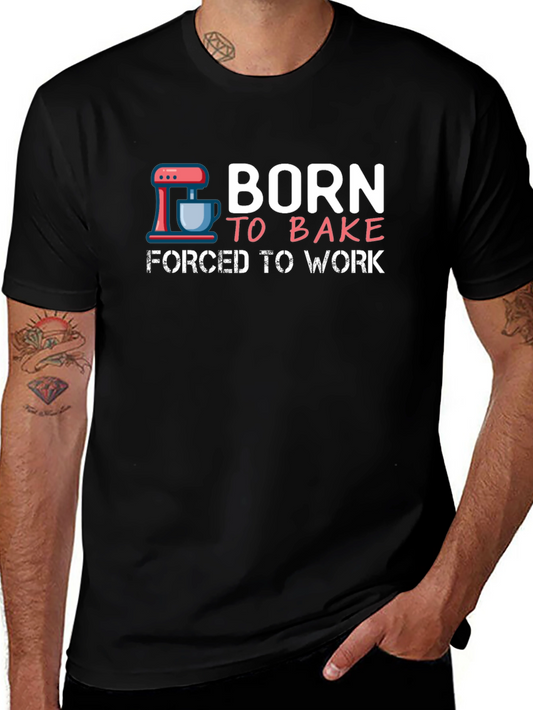 Born to Bake Mens Black Graphic Tee