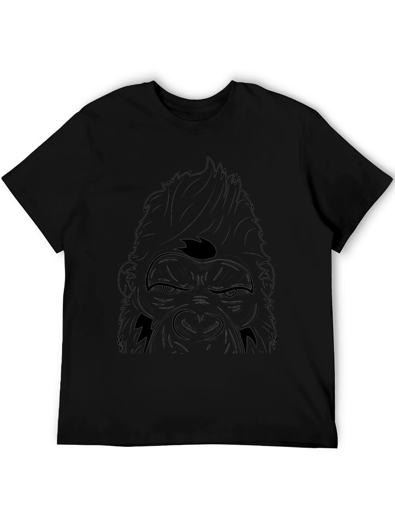Mens Gorilla Graphic Print Black T-Shirt