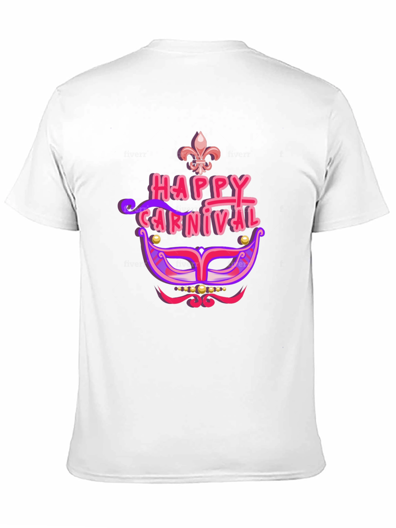 Happy Carnival Mask Black T-Shirt