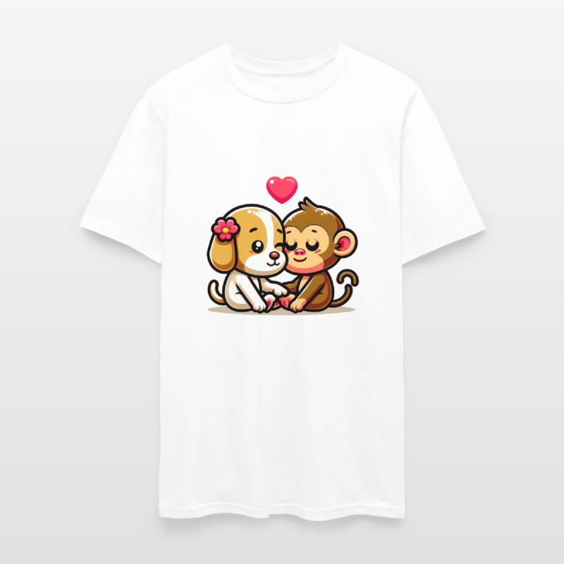 Cuddling Dog And Monkey In Love