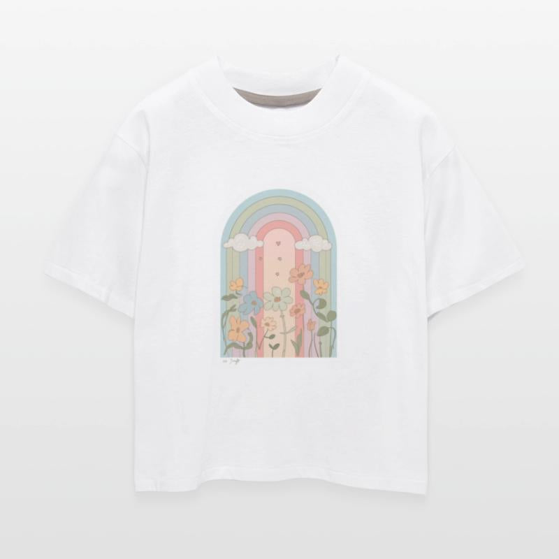 Cute bloom rainbow with flower