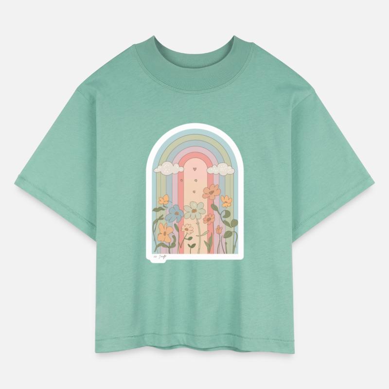 Cute bloom rainbow with flower