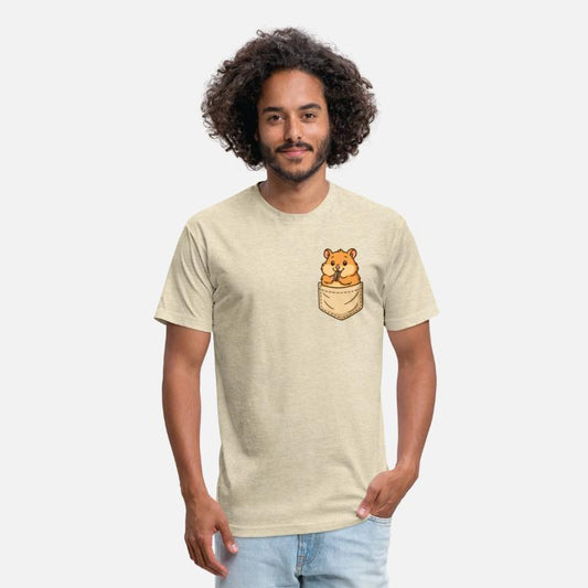 Cute Hamster in Pocket Eating Sunflower Seed