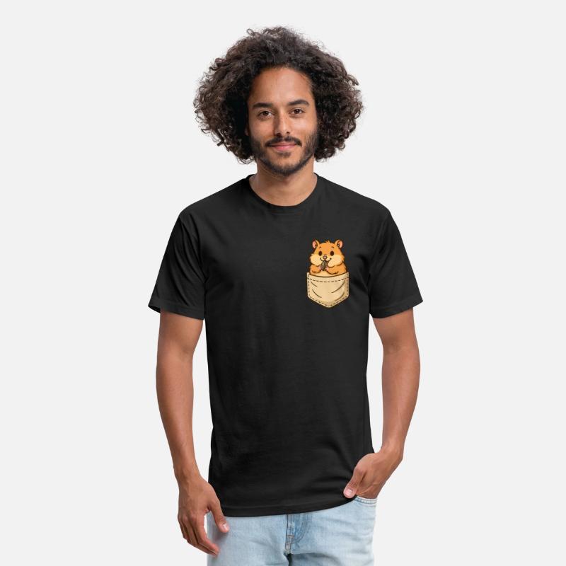 Cute Hamster in Pocket Eating Sunflower Seed