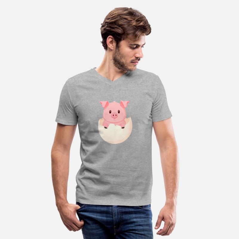 Cute Kawaii Pig - Piglet Hatching from Eggshell