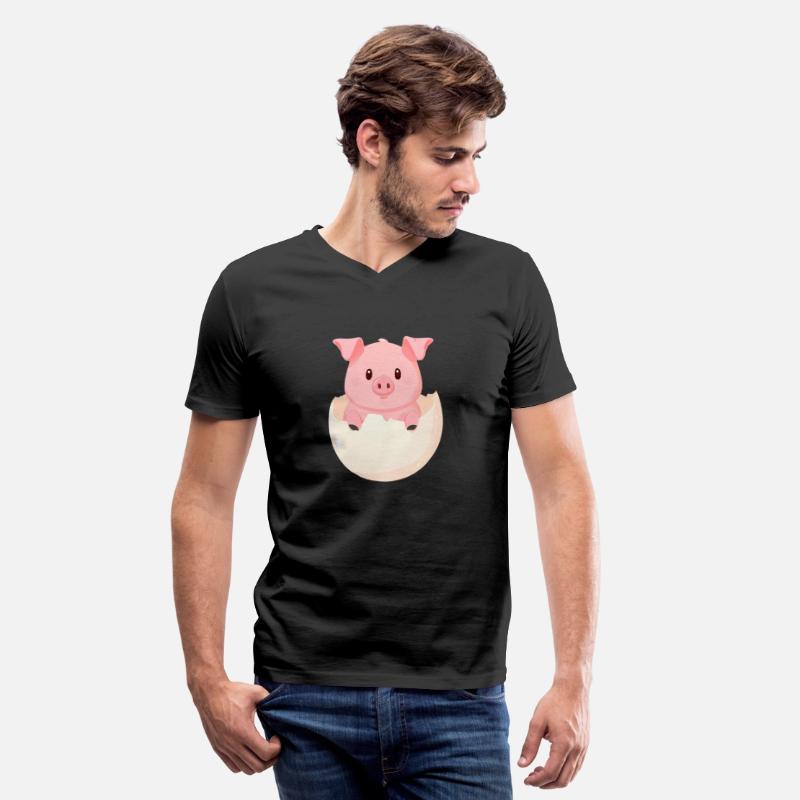 Cute Kawaii Pig - Piglet Hatching from Eggshell