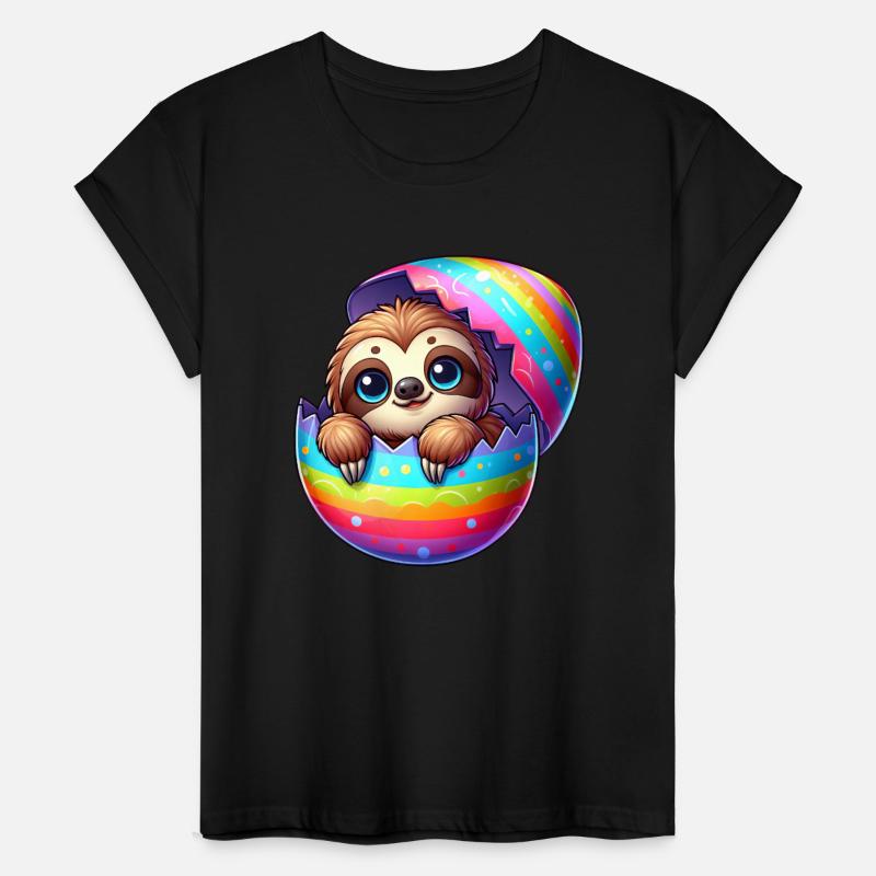 Cute Sloth hatching from colorful egg cartoon